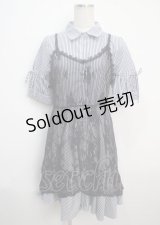 axes femme / レースキャミレイヤードシャツワンピース  紺 Y-25-03-20-080-AX-OP-AS-ZI