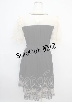 画像2: axes femme POETIQUE / 裾刺繍ワンピース M 黒 Y-25-03-20-081-AX-OP-SZ-ZI