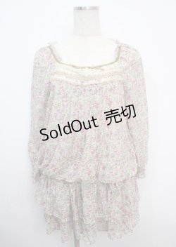 画像1: axes femme / 小花柄2ピース風チュニック M オフ Y-25-03-20-082-AX-OP-SZ-ZY