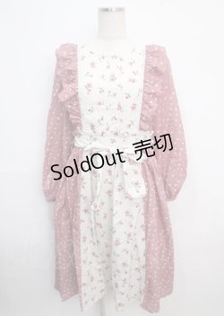 画像1: axes femme / 花柄切替ワンピース M コイピンク Y-25-03-20-083-AX-OP-SZ-ZI