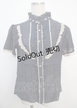 画像1: axes femme / スパンボイルパフ袖ブラウス M コン Y-25-03-20-009-AX-BL-SZ-ZI