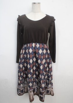 画像1: axes femme / ドッキングワンピース M 紺 Y-25-03-20-086-AX-OP-SZ-ZI