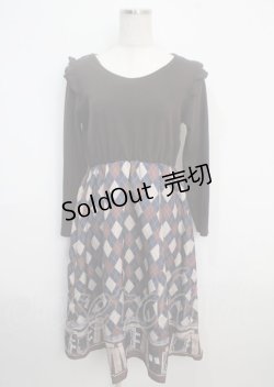 画像1: axes femme / ドッキングワンピース M 紺 Y-25-03-20-086-AX-OP-SZ-ZI