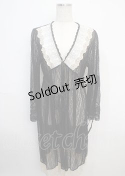 画像1: axes femme / リュクスレースガウン  黒 Y-25-03-20-087-AX-TO-SZ-ZY