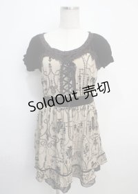 axes femme / ベロア切替フロッキーワンピース M ベージュ Y-25-03-20-093-AX-OP-SZ-ZY