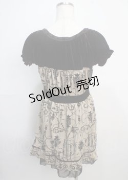 画像2: axes femme / ベロア切替フロッキーワンピース M ベージュ Y-25-03-20-093-AX-OP-SZ-ZY