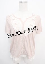 axes femme / リボン付きブロッキングプルオーバー M アワピンク Y-25-03-20-099-AX-TO-SZ-ZY