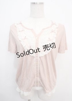 画像1: axes femme / リボン付きブロッキングプルオーバー M アワピンク Y-25-03-20-099-AX-TO-SZ-ZY