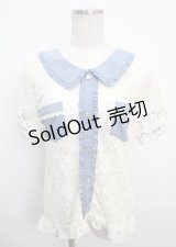 axes femme / レース配色襟付きTシャツ  オフ Y-25-03-20-105-AX-TO-AS-ZI
