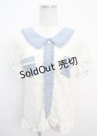 axes femme / レース配色襟付きTシャツ  オフ Y-25-03-20-105-AX-TO-AS-ZI