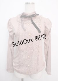 axes femme / マトン袖レースタートルプルオーバー  アワピンク Y-25-03-20-002-AX-TO-SZ-ZY