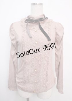 画像1: axes femme / マトン袖レースタートルプルオーバー  アワピンク Y-25-03-20-002-AX-TO-SZ-ZY