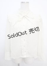 axes femme / ドットドビーフリルブラウス M 生成り Y-25-03-20-020-AX-BL-SZ-ZY