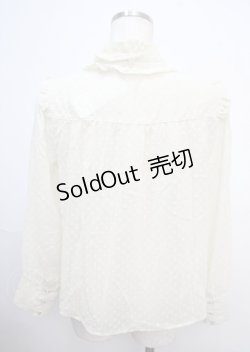 画像2: axes femme / ドットドビーフリルブラウス M 生成り Y-25-03-20-020-AX-BL-SZ-ZY