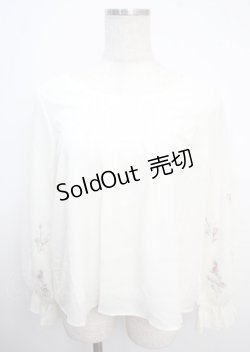 画像1: axes femme / 花刺繍×チュールブラウスプルオーバー M 生成り Y-25-03-20-024-AX-BL-SZ-ZT154