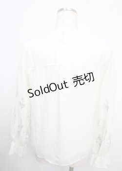 画像2: axes femme / 花刺繍×チュールブラウスプルオーバー M 生成り Y-25-03-20-024-AX-BL-SZ-ZT154