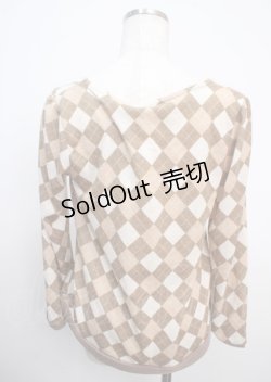 画像2: axes femme / アーガイルニット M ベージュ Y-25-03-20-025-AX-TO-SZ-ZI