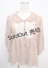axes femme / ドット刺繍衿付ブラウス M アワピンク Y-25-03-20-027-AX-BL-SZ-ZY