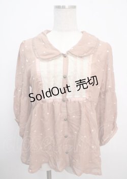 画像1: axes femme / ドット刺繍衿付ブラウス M アワピンク Y-25-03-20-027-AX-BL-SZ-ZY