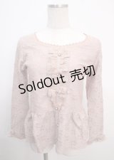 axes femme / バックリボンカットワークレーストップス  アワピンク Y-25-03-20-028-AX-TO-SZ-ZI