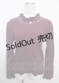 axes femme / ネックレスデザインリブプルオーバー M パープル Y-25-03-20-032-AX-TO-SZ-ZI