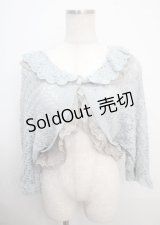 axes femme / シフォンフリルショートカーデ M サックス Y-25-03-20-042-AX-TO-SZ-ZI