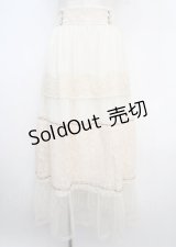 axes femme / チュールレースティアードスカート M クリーム Y-25-03-20-046-AX-SK-SZ-ZI