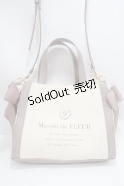 画像1: Maison de FLEUR / キャンバススクエアトートバッグ F ピンク Y-25-03-21-046-LO-BG-SZ-ZY