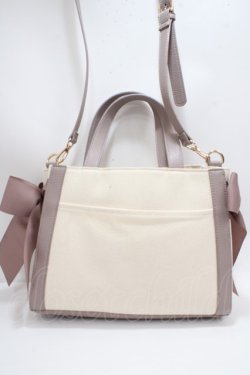 画像2: Maison de FLEUR / キャンバススクエアトートバッグ F ピンク Y-25-03-21-046-LO-BG-SZ-ZY