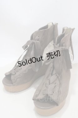 画像1: axes femme / レースアップブーサン L 茶 Y-25-03-21-055-AX-SH-SZ-ZY