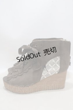 画像2: axes femme / レースアップブーサン L 茶 Y-25-03-21-055-AX-SH-SZ-ZY