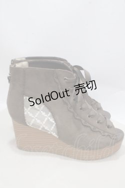 画像4: axes femme / レースアップブーサン L 茶 Y-25-03-21-055-AX-SH-SZ-ZY