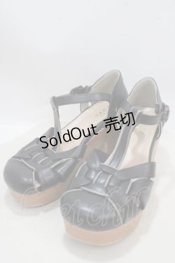 画像1: axes femme / コサージュ付きグルカサンダル L 黒 Y-25-03-21-056-AX-SH-SZ-ZY