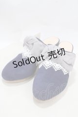 axes femme / BIGリボンスエードミュール M 紺 Y-25-03-21-057-AX-SH-SZ-ZY