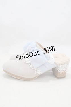 画像2: axes femme / BIGリボンスエードミュール M サックス Y-25-03-21-058-AX-SH-SZ-ZY