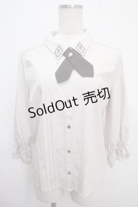axes femme / タイ付きフレームローズ刺繍ブラウス F ピンク Y-25-03-21-060-AX-BL-SZ-ZS