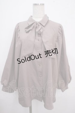 画像1: axes femme / リボン付ボリューム袖ブラウス F ピンク Y-25-03-21-064-AX-BL-SZ-ZS