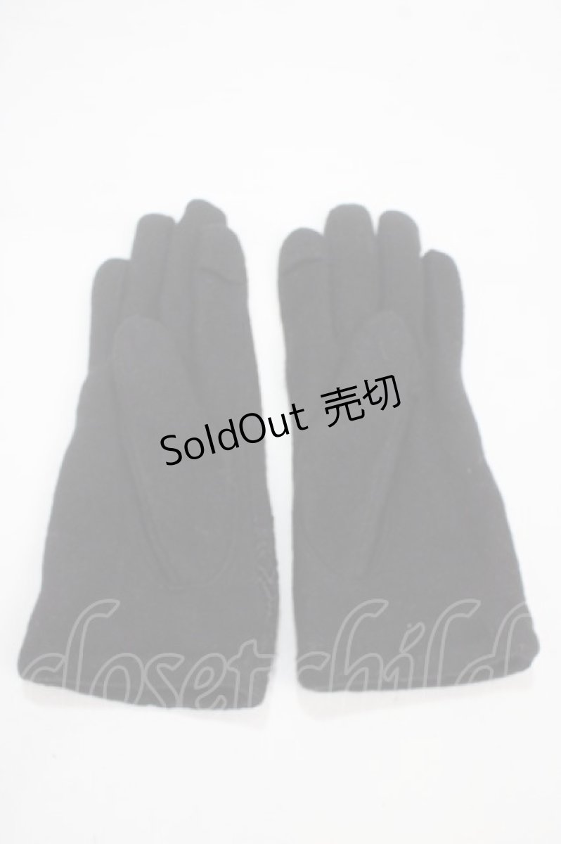 画像2: 【SALE】Maison de FLEUR / パールレースグローブ F 黒 Y-25-03-21-010-LO-ZA-SZ-ZT150-F001 (2)
