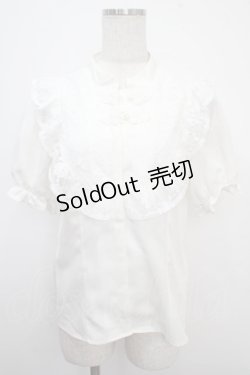 画像1: axes femme kawaii / アームカバー付チャイナ釦ブラウス M 白 Y-25-03-21-067-AX-BL-SZ-ZY
