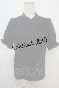 axes femme kawaii / アームカバー付チャイナ釦ブラウス M 黒 Y-25-03-21-068-AX-BL-SZ-ZY