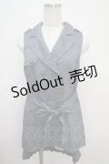 axes femme POETIQUE / バックプリーツロングベスト M ブルー Y-25-03-21-074-AX-TO-SZ-ZI