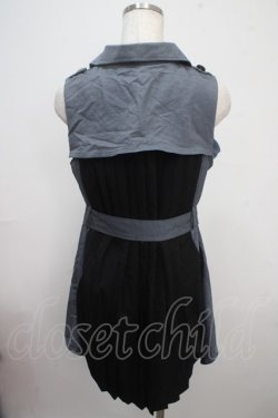 画像2: axes femme POETIQUE / バックプリーツロングベスト M ブルー Y-25-03-21-074-AX-TO-SZ-ZI