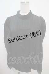 axes femme POETIQUE / ストライプサテンブラウス M 黒 Y-25-03-21-076-AX-BL-SZ-OS