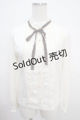 axes femme / リボン付きブラウス風プルオーバー M 生成り Y-25-03-21-077-AX-TO-SZ-ZY