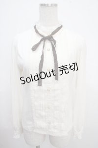 axes femme / リボン付きブラウス風プルオーバー M 生成り Y-25-03-21-077-AX-TO-SZ-ZY