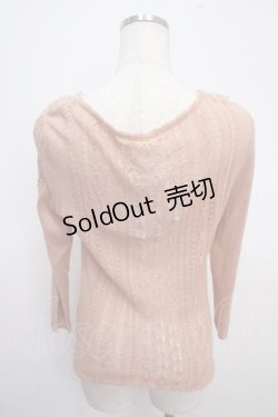 画像2: axes femme / レース襟付透かし編みカーディガン M アワピンク Y-25-03-21-083-AX-TO-SZ-ZY