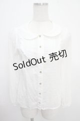 Blue rouge / ドット柄ブラウス  白 Y-25-03-21-087-CA-BL-SZ-ZY
