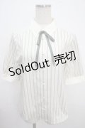 F i.n.t / タイ付きマルチストライプクレリック5分袖シャツ F  Y-25-03-21-088-CA-BL-SZ-ZY