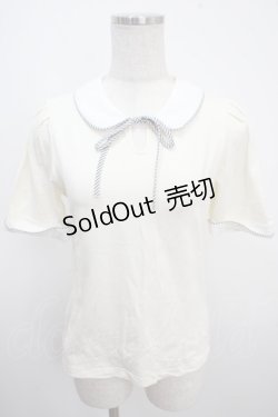 画像1: Fi.n.t / ストライプリボン衿付きカットトップス F アイボリー Y-25-03-21-089-CA-TO-SZ-ZY