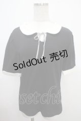 Fi.n.t / ストライプリボン衿付きカットトップス F ブラック Y-25-03-21-091-CA-TO-SZ-ZY